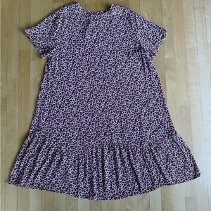 LOFT Red and White Ruffled Tiered Sundress